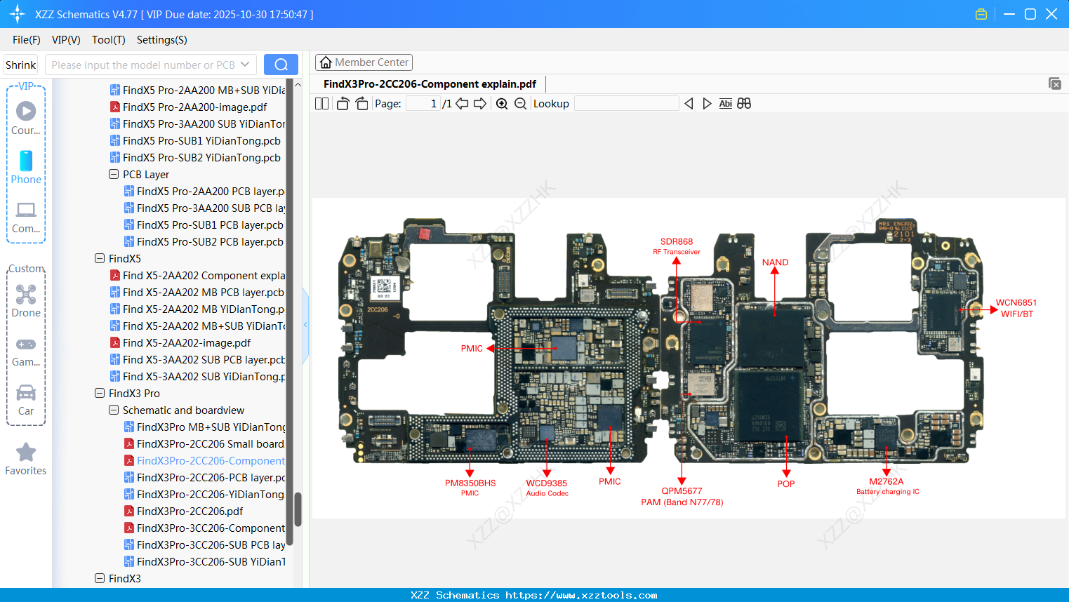 OPPO FindX3Pro-2CC206-Component Explain